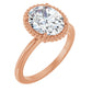 Oval Shaped Solitaire Engagement Ring in Rose Gold 