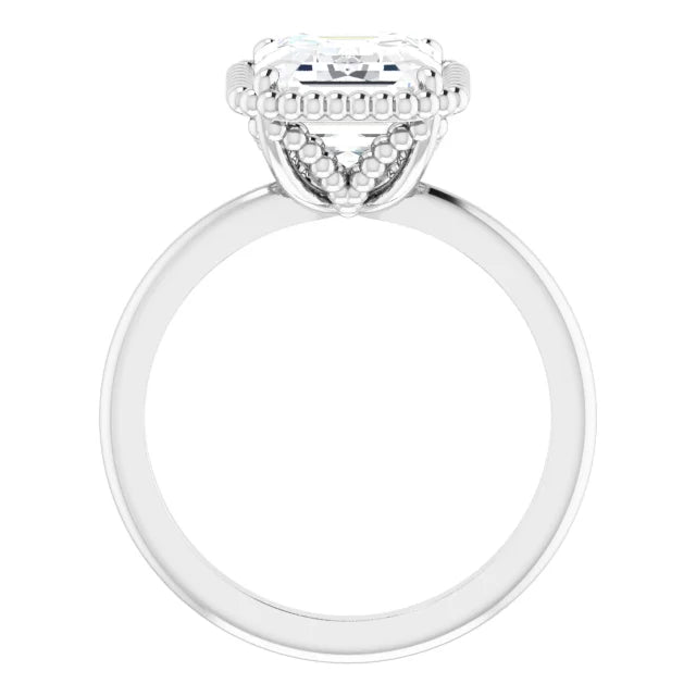 White Gold Emerald Cut Solitaire Engagement Ring