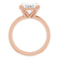 Emerald Cut Solitaire Engagement Ring in Rose Gold