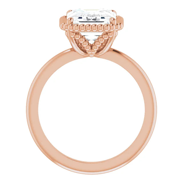 Emerald Cut Solitaire Engagement Ring in Rose Gold