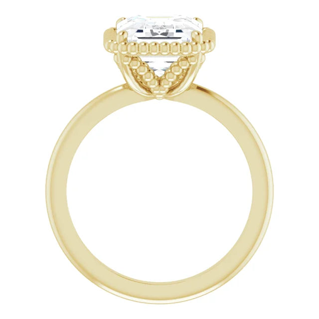 Yellow Gold Emerald Cut Solitaire Engagement Ring