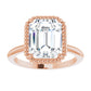 Rose Gold Emerald Cut Solitaire Engagement Ring