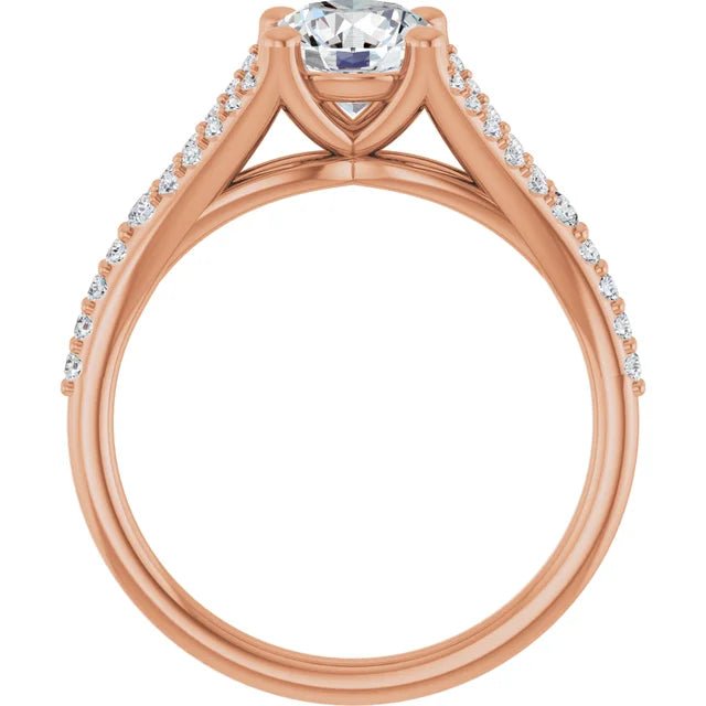 Rose Gold Round Engagement Ring