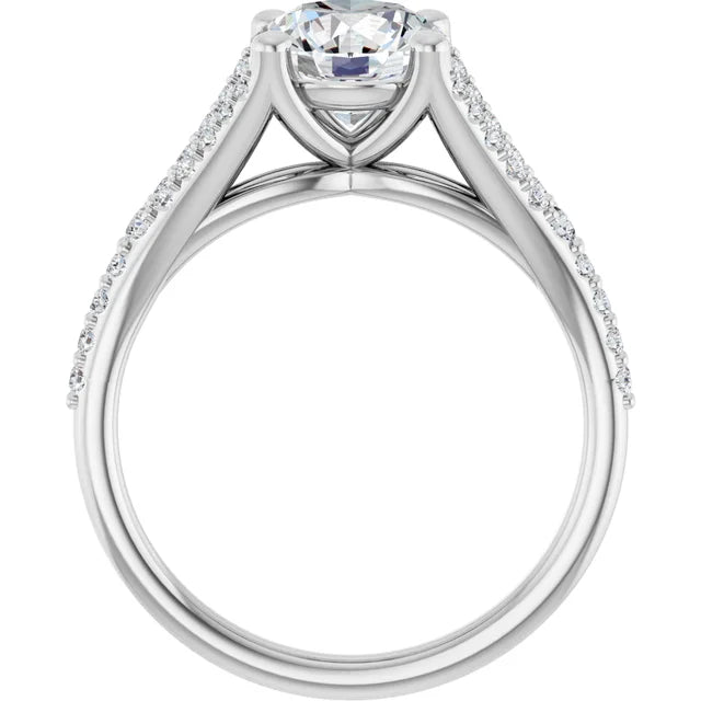 White Gold Round Engagement Ring