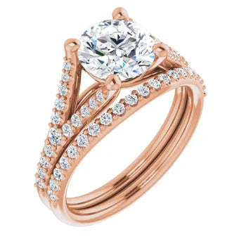 Rose Gold Round Engagement Ring