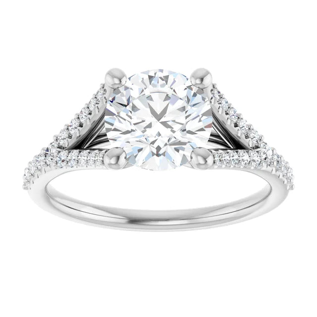 White Gold Round Engagement Ring