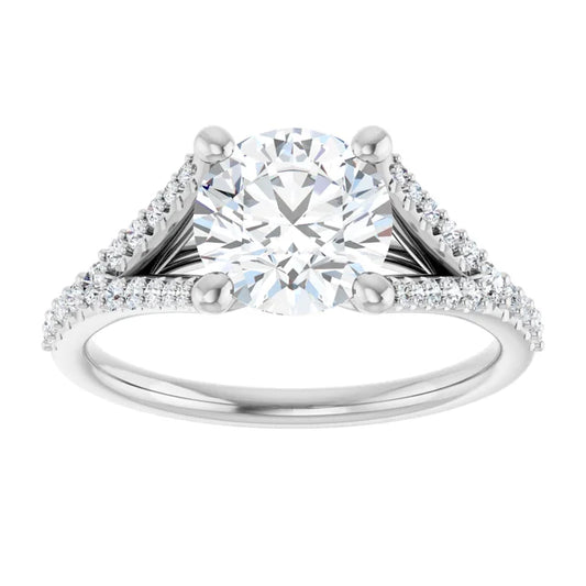 White Gold Round Engagement Ring