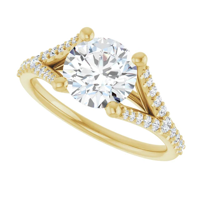 Yellow Gold Round Engagement Ring