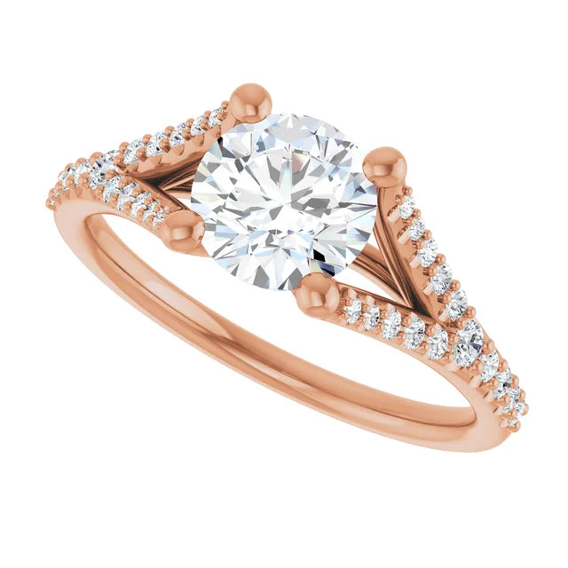 Rose Gold Round Engagement Ring