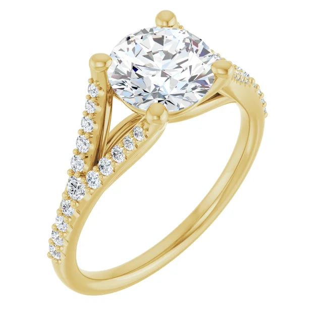 Yellow Gold Round Engagement Ring