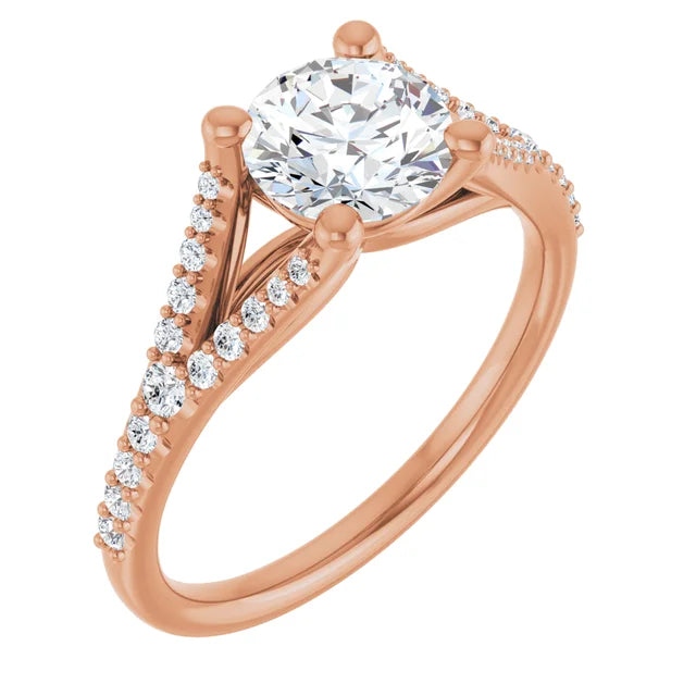 Rose Gold Round Engagement Ring
