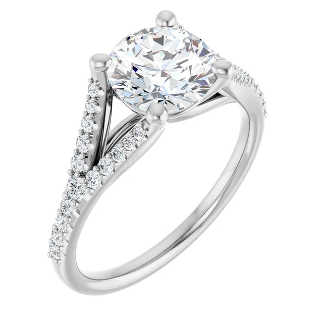 White Gold Round Engagement Ring