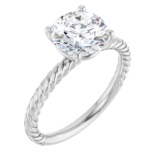 White Gold Round Solitaire Engagement Ring