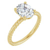 Lustrous Refined Yellow Gold Oval Solitaire Engagement Ring