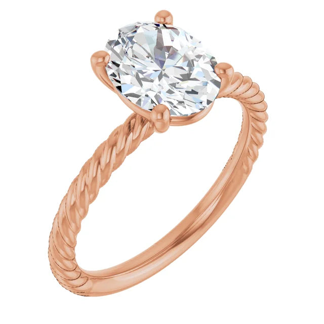 Rose Gold Oval Solitaire Engagement Ring