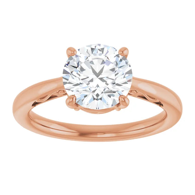 Rose Gold Round Solitaire Engagement Ring
