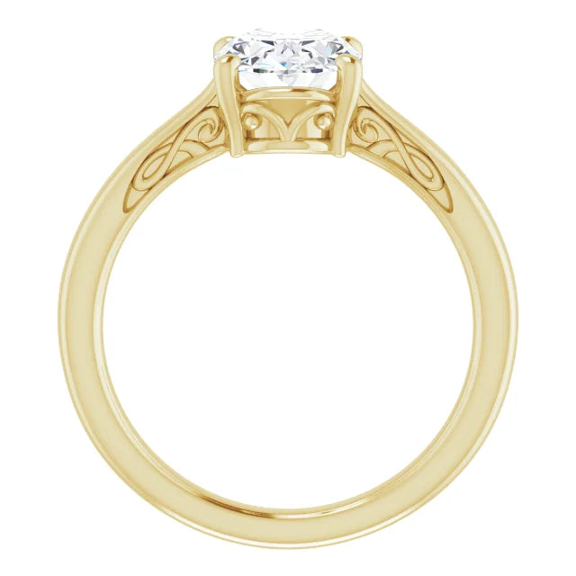 Yellow Gold Round Solitaire Engagement Ring