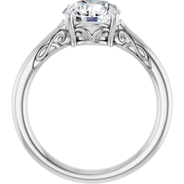 Oval solitaire engagement ring in 2.20 mm