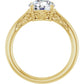 Oval solitaire diamond ring in luxurious yellow gold