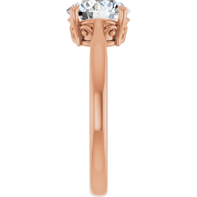 Rose Gold Round Solitaire Engagement Ring
