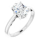 Oval solitaire engagement ring in polished White Gold