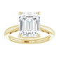 Polished Yellow Gold Emerald Cut Solitaire Engagement Ring