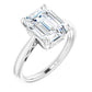 Radiant White Gold Emerald Cut Solitaire Engagement Ring