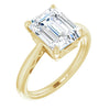 Sophisticated Yellow Gold Emerald Cut Solitaire Engagement Ring