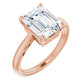 Exquisite Rose Gold Emerald Cut Solitaire Engagement Ring