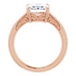Lustrous Rose Gold Emerald Cut Solitaire Engagement Ring