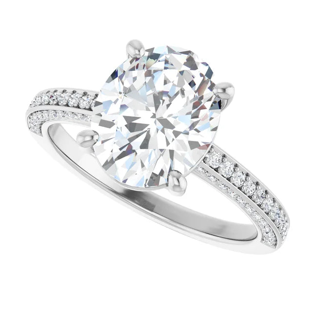 White Gold Oval Engagement Ring