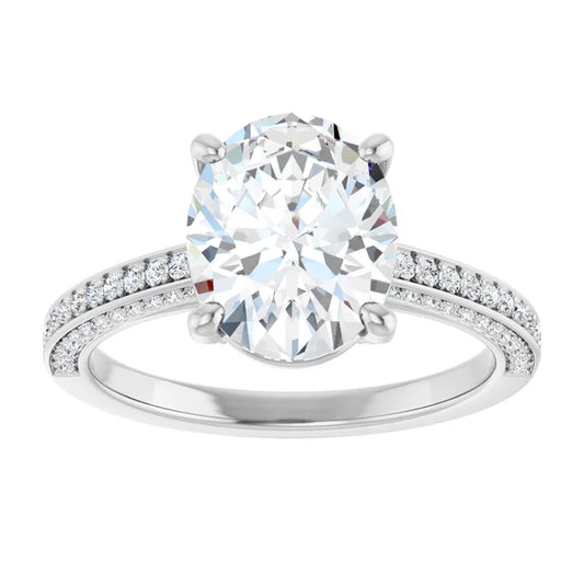 White Gold Oval Engagement Ring