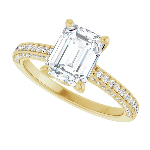 Yellow Gold Emerald Engagement Ring