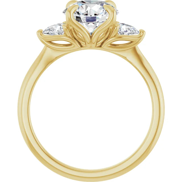 Classic three-stone engagement ring