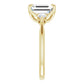Elegant Yellow Gold Emerald Cut Engagement Ring Side Angle
