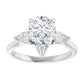 Beautiful White Pear Three Stones Engagement Ring