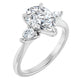 Pear Three Stones Engagement Ring in White Gold