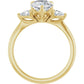 Sparkling Pear Three Stones Engagement Ring in Yellow Gold