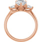 Luxurious Pear Three Stones Engagement Ring Rose Gold