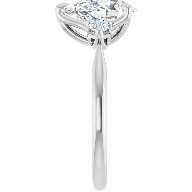 White Gold Pear Three Stones Engagement Ring