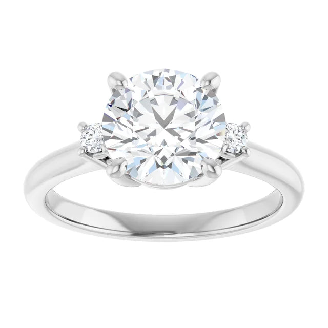 White Gold Round Engagement Ring