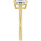 Emerald Cut Engagement Ring yellow gold slim band design
