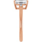 Emerald Cut Engagement Ring rose gold slim band style