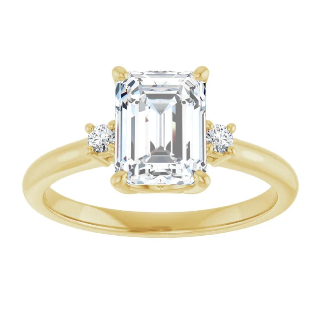 Yellow Gold Emerald Cut Engagement Ring