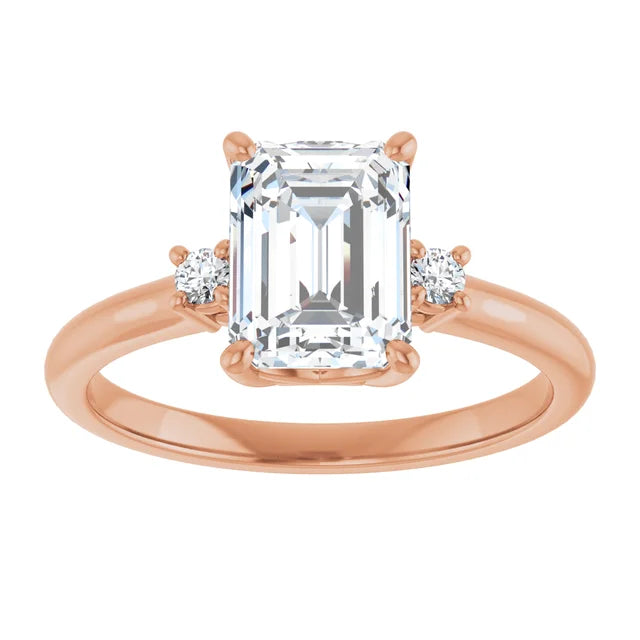Rose Gold Emerald Cut Engagement Ring