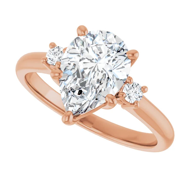 Rose gold engagement ring with a stunning diamond