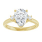 Yellow gold engagement ring with a brilliant diamond