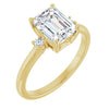 Emerald Cut Engagement Ring yellow gold band classic style