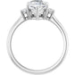 Three-stone engagement ring in white gold