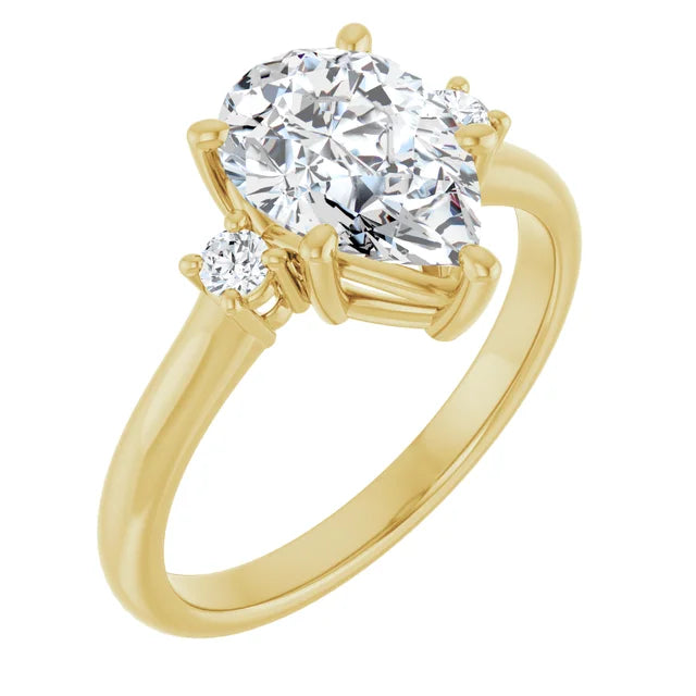 Yellow Gold Pear Engagement Ring